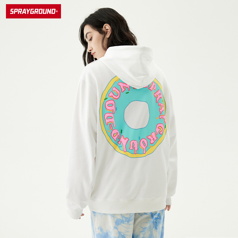 SprayGround新款发泡字母连帽卫衣男女情侣甜甜圈上衣潮W0813326