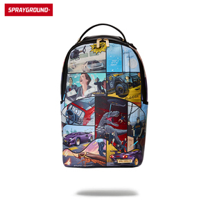 SprayGround 动漫风小众双肩背包男潮牌大容量学生书包电脑包