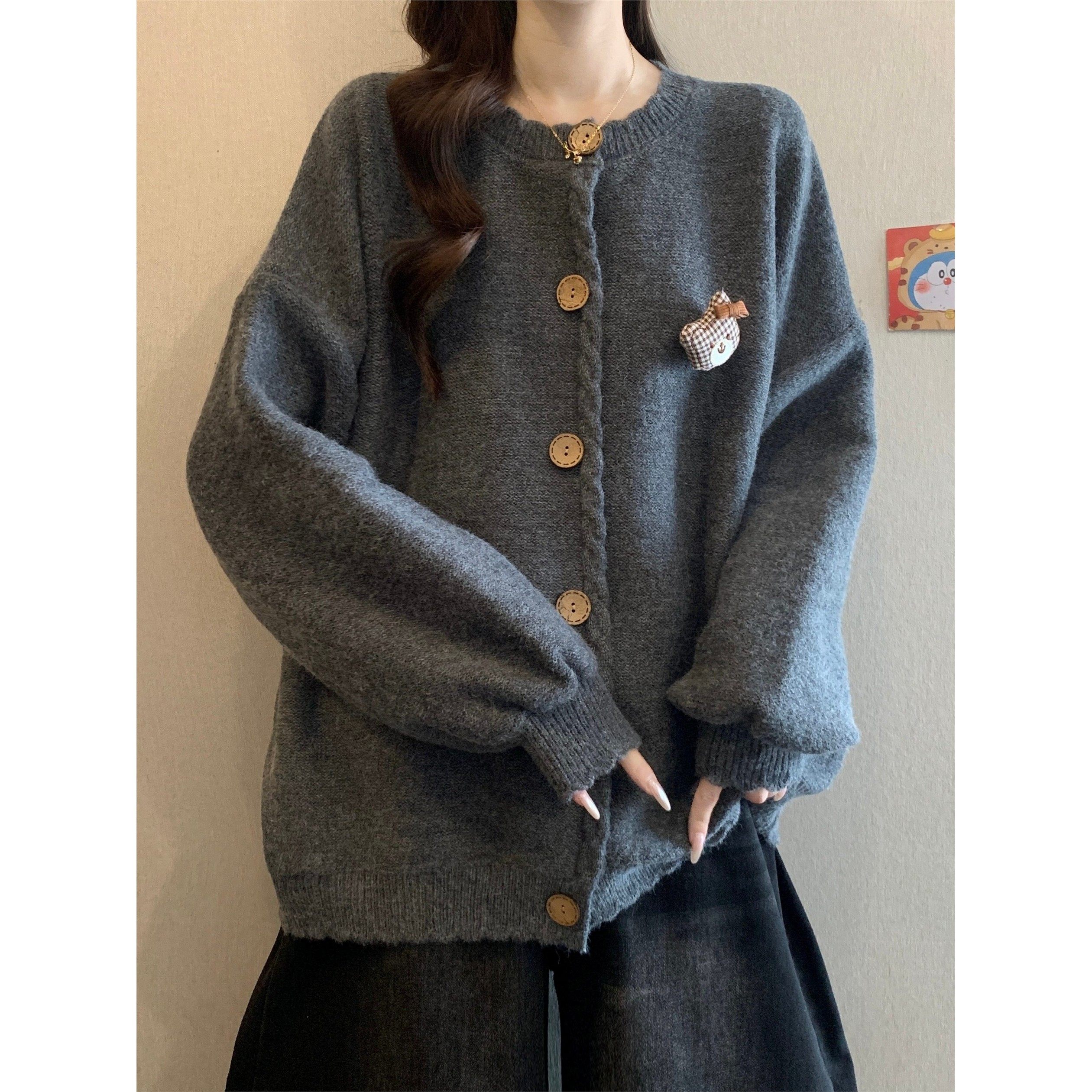 宽松慵懒风毛衣外套女秋冬新款大码胖mm遮肚洋气减龄针织开衫上衣,女装/女士精品,大码内搭,淘宝优惠券,粉丝福利购,淘宝优惠卷