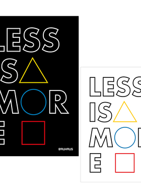 less is more 抽象色彩几何图案艺术海报家居装饰画 拍照背景挂