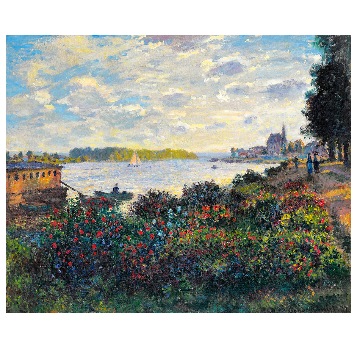 莫奈名画塞纳河油画客厅餐厅装饰画卧室挂画酒店民宿风景名画图片
