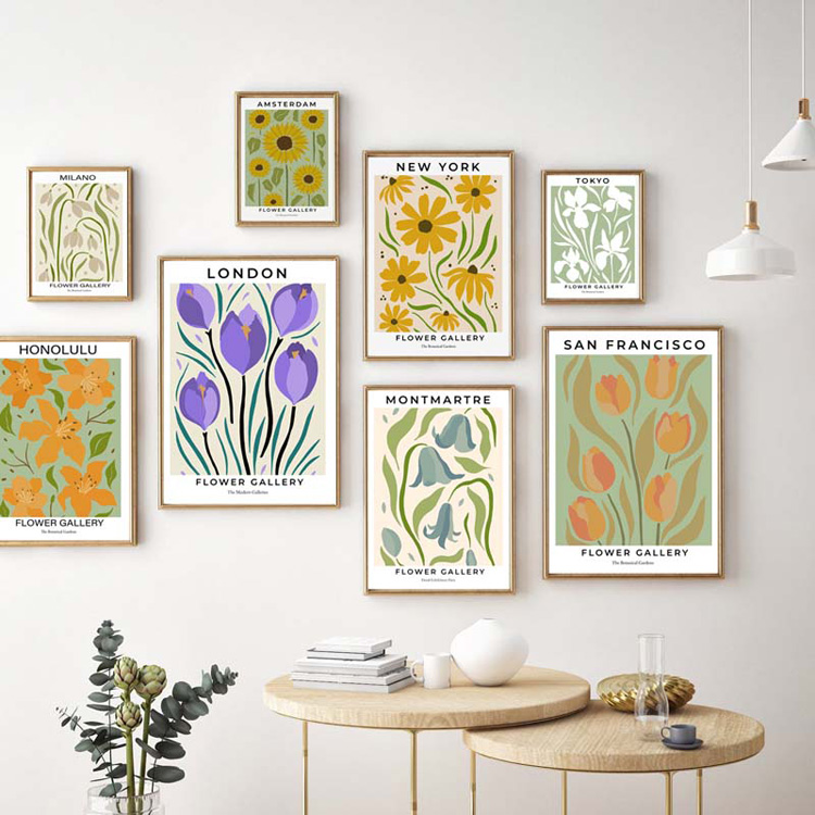 北欧复古花卉装饰画ins抽象艺术FLOWER MARKET小众小清新挂画图片