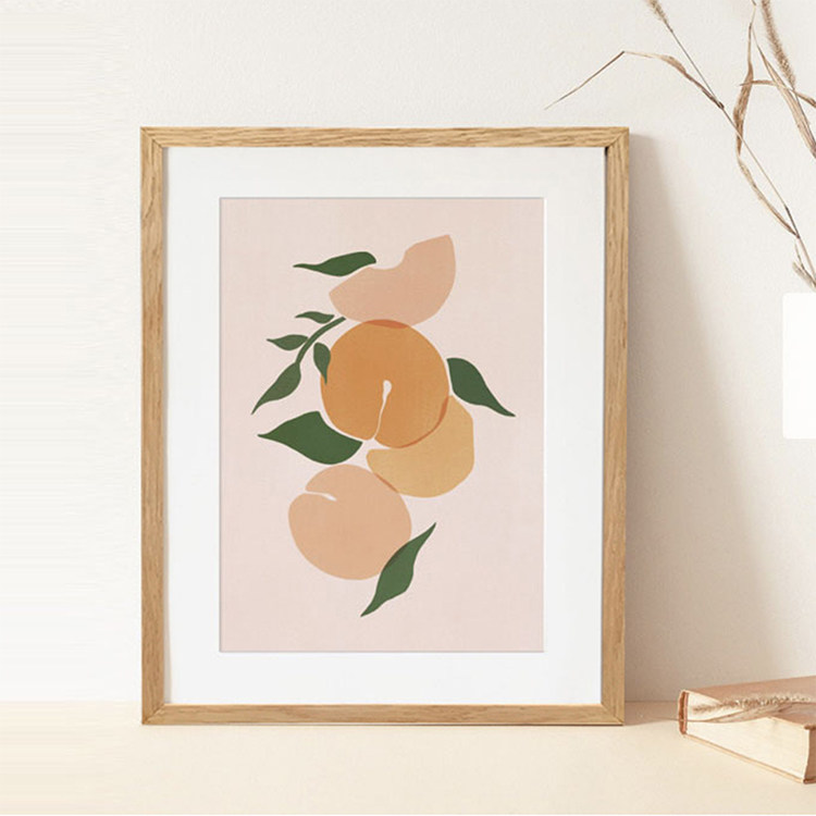 一颗爆甜水蜜桃 温柔莫兰迪色 粉橘色艺术家居背景墙海报
