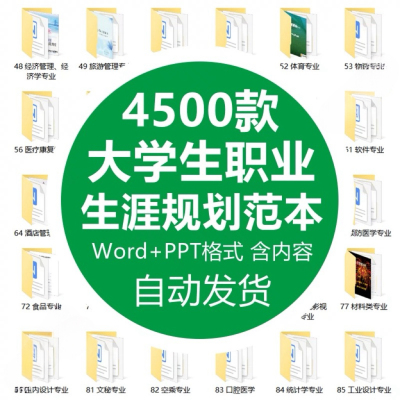 大学生职业生涯规划书ppt模板范本 就业求职工作计划发展word范文