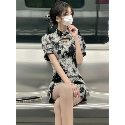 小个子国潮旗袍日常可穿设计感小众连衣裙2025年夏季新款年轻款女