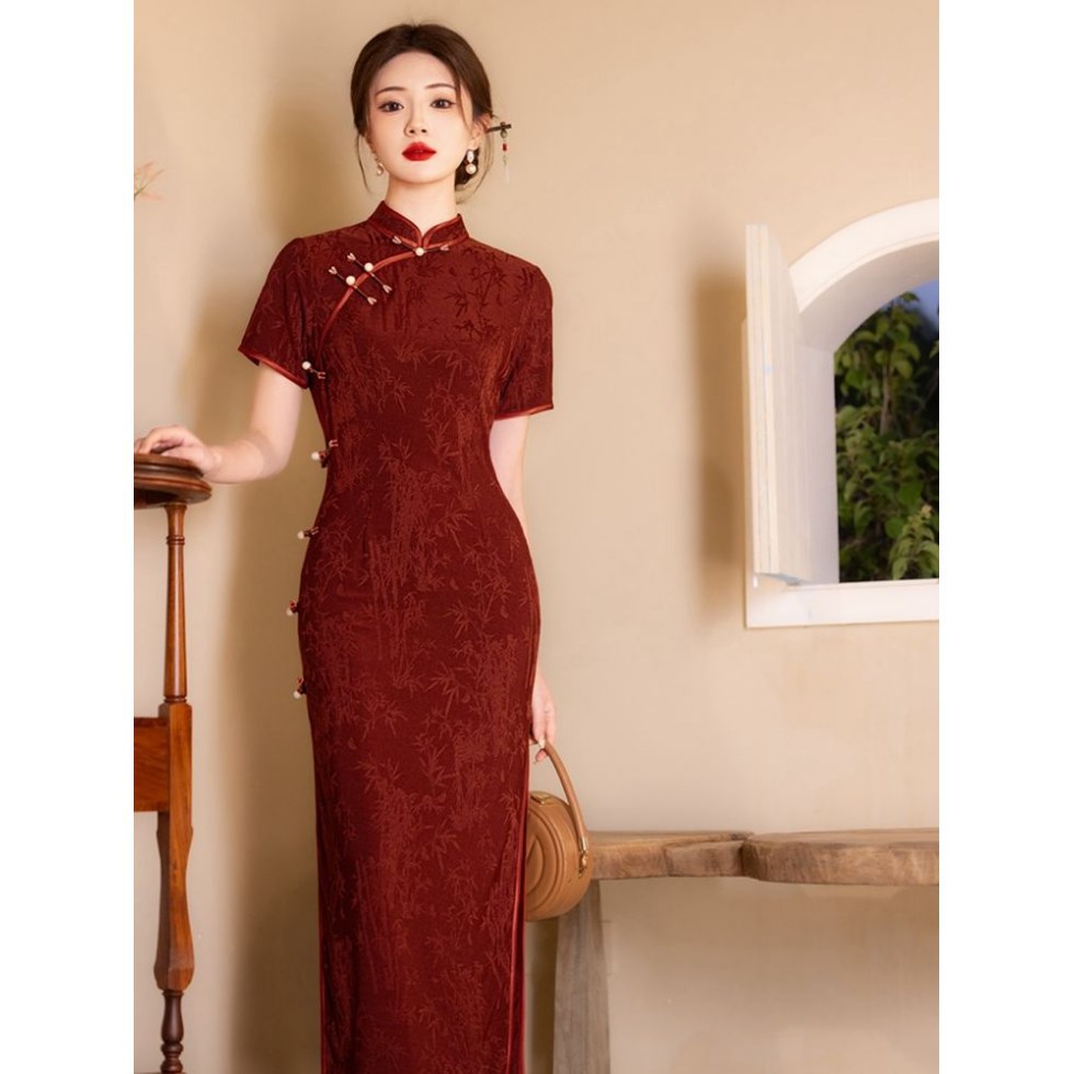 敬酒服新娘旗袍2025新款夏季订婚新中式红色复古结婚礼服连衣裙女