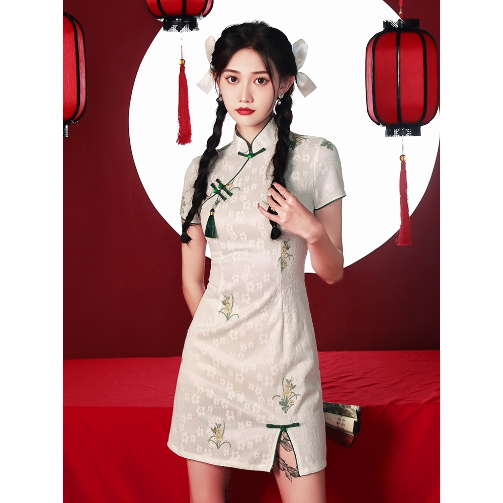 改良旗袍裙2025年新款夏季年轻款少女气质高端连衣裙小个子新中式