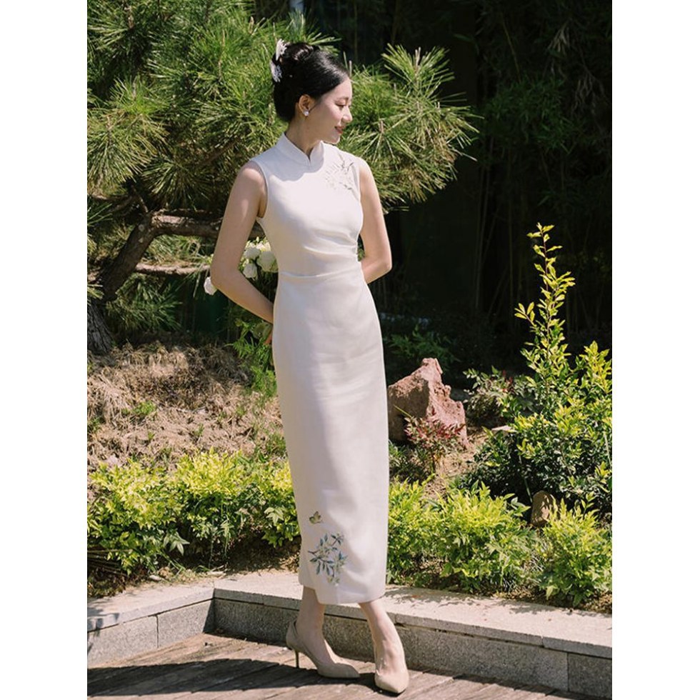 新中式旗袍女法式复古轻国风改良订婚敬酒服高端轻奢礼服日常可穿