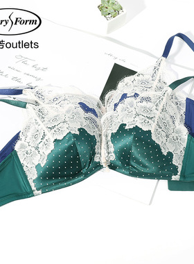 【五角杯】安莉芳官方奥莱小胸贴身蕾丝波点印花无钢圈文胸内衣女