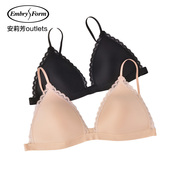光面无痕细肩带无钢圈文胸 安莉芳官方奥莱蕾丝内衣薄款 三角杯