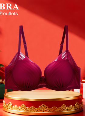 【掌托杯】安莉芳官方奥莱内衣E-BRA光面小胸厚款收副乳聚拢文胸