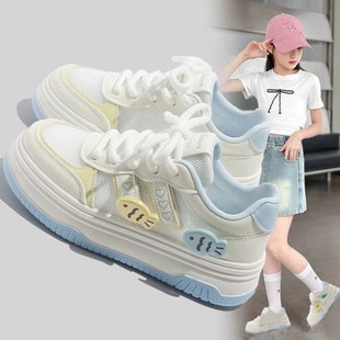 女童网鞋夏季鞋子板鞋小白鞋新款春秋儿童学生2025网面运动鞋透气