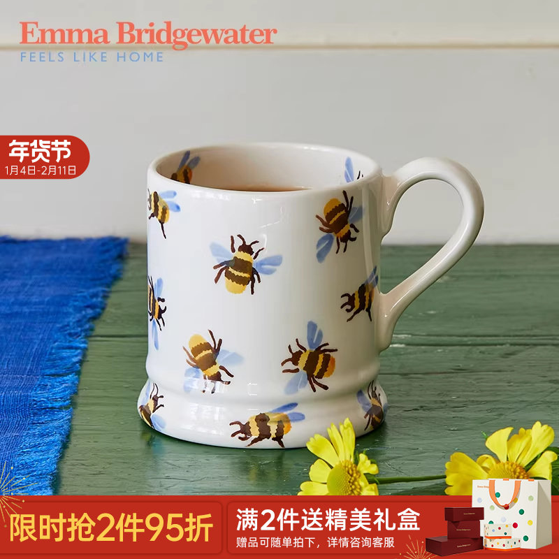 Emma Bridgewater中号马克杯大黄蜂咖啡杯釉下彩陶瓷水杯家用送礼,餐饮具,马克杯,淘宝优惠券,粉丝福利购,淘宝优惠卷