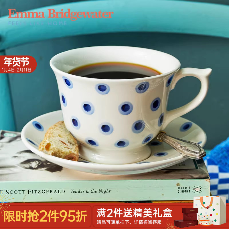 Emma Bridgewater双层圆点茶杯碟套装家用陶瓷餐盘emmabrigewater,餐饮具,盘,淘宝优惠券,粉丝福利购,淘宝优惠卷