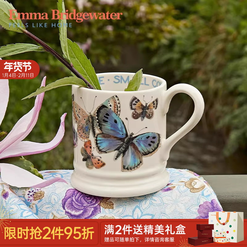 Emma Bridgewater蓝蝴蝶马克杯陶瓷杯餐具餐碗餐盘釉下彩新婚礼物,餐饮具,马克杯,淘宝优惠券,粉丝福利购,淘宝优惠卷