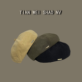 贝雷帽女秋冬季 日系复古文艺画家帽ins网红时尚 百搭南瓜蓓蕾帽潮