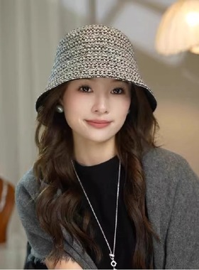 韩版复古宽檐渔夫帽子女春秋时尚气质百搭水桶帽显脸小可折叠盆帽