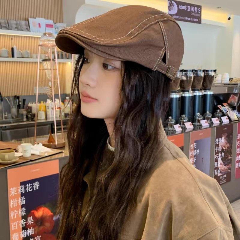 港风复古个性前进帽子女秋冬保暖时尚潮流鸭舌帽显脸小反戴贝雷帽,服饰配件/皮带/帽子/围巾,帽子,淘宝优惠券,粉丝福利购,淘宝优惠卷