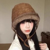 麂皮绒复古毛绒雷锋帽子女冬季 加厚保暖护耳蒙古帽渔夫帽一帽多戴