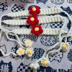 小红花易烊千玺diy手工编织diy小红花手环材料包钩针毛线编织