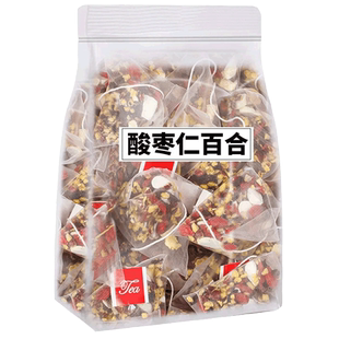 酸枣仁茯苓百合茶助养生多梦眠质量差睡眠旗舰店膏晚安茶正品花茶