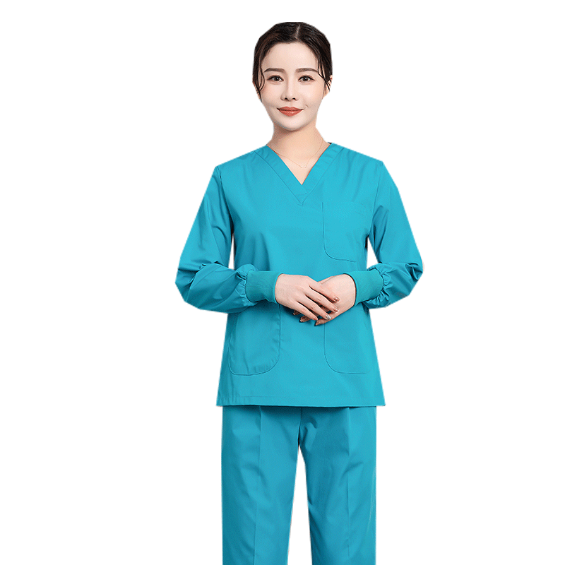 洗手衣纯棉刷手服套装长袖短袖手术服男女医生手术室美容院工作服