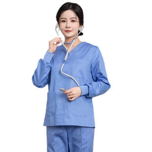 洗手衣男女刷手服套装手术室短袖护士医生服长袖纯棉供应室工作服