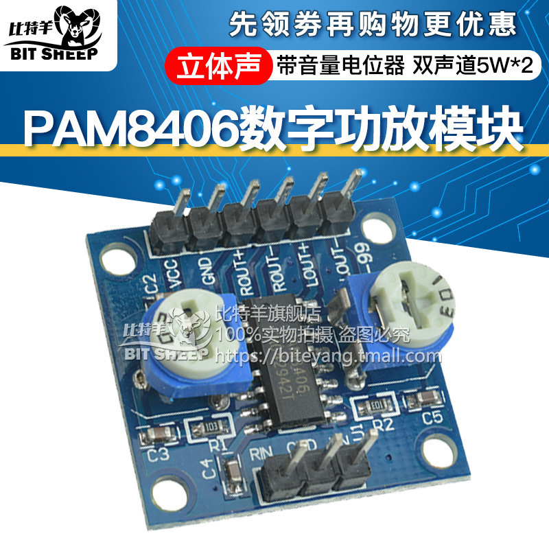 PAM8406数字功放板2*5W模块