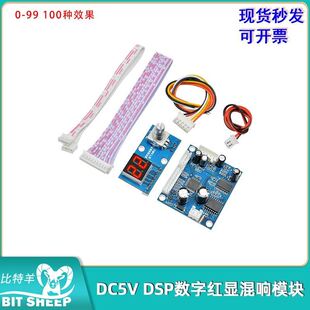 DC5V DSP数字红显混响模块卡拉OK混响板 0-99 100种效果