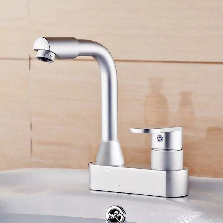 板凳大弯两联单把双孔高弯台上洗面盆洗手盆冷热混合水龙头