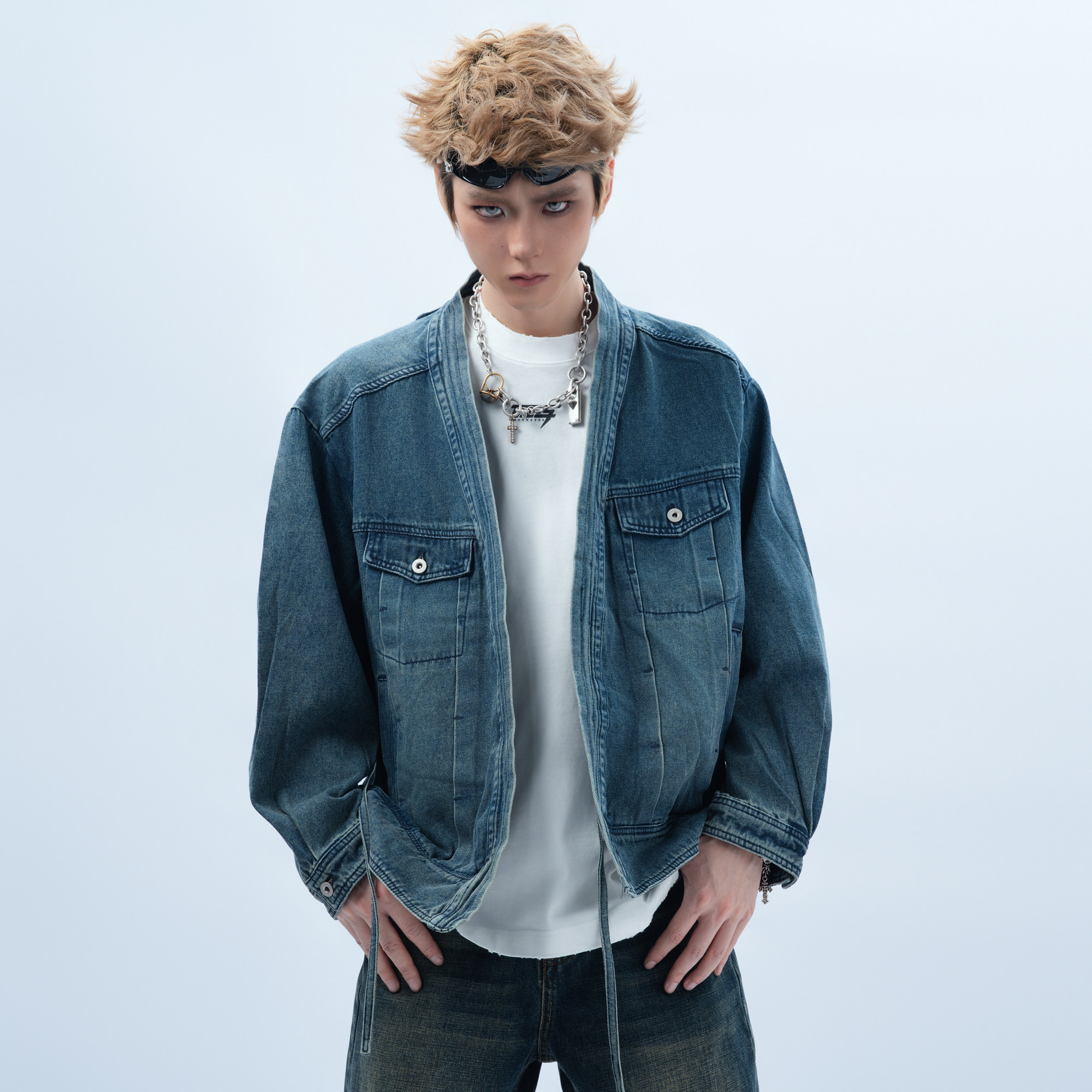 MOGONGSHE*模公社复古美式短款牛仔外套2026新款男女痞帅潮牌夹克,男装,牛仔外套,淘宝优惠券,粉丝福利购,淘宝优惠卷