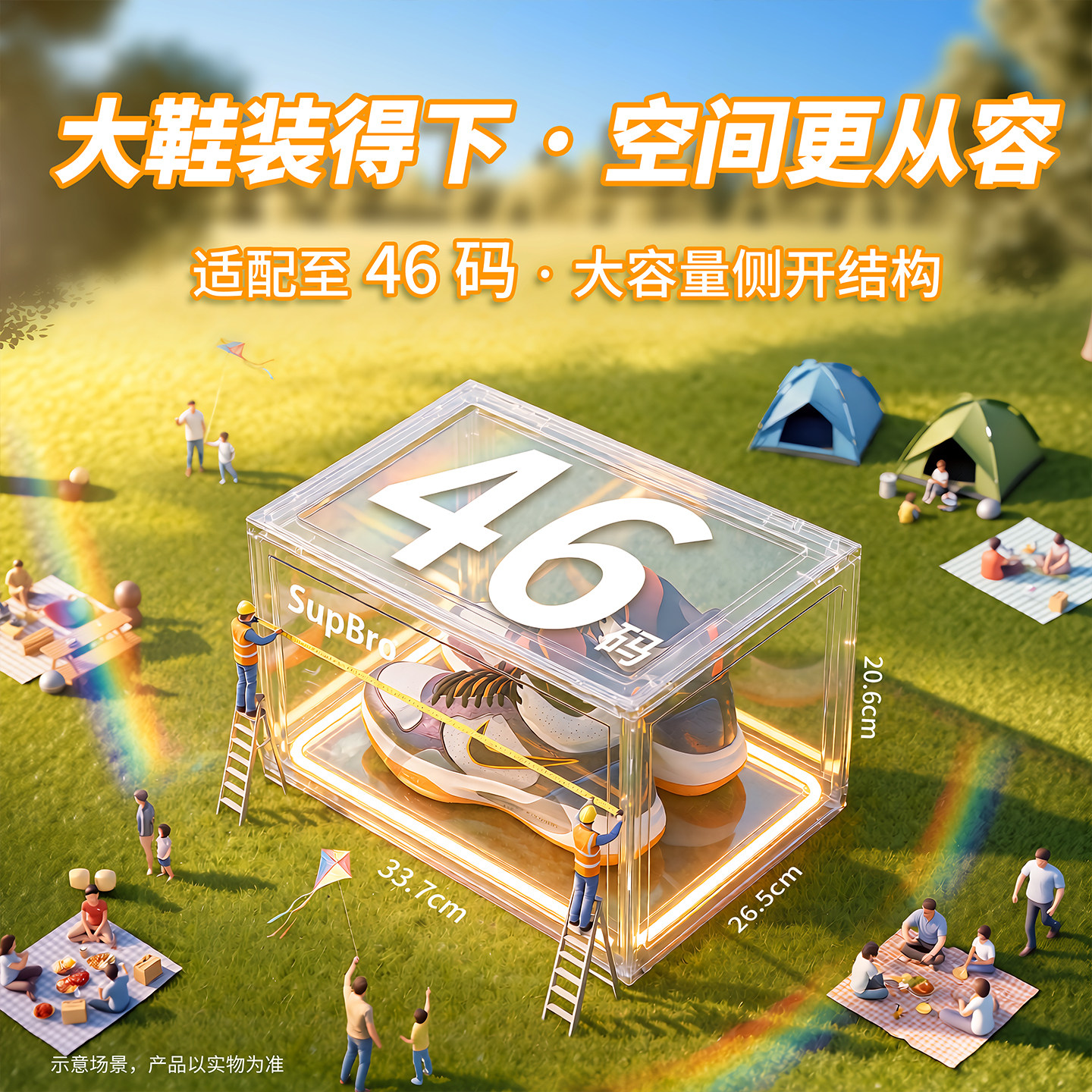 SupBro透明鞋盒侧开门大容量鞋子收纳盒AJ球鞋展示盒鞋墙叠加,收纳整理,鞋盒,淘宝优惠券,粉丝福利购,淘宝优惠卷