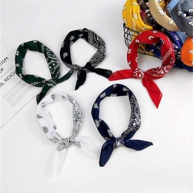 王一博同款街舞头巾男女小方巾百搭复古个性酷嘻哈领巾女潮纯棉巾