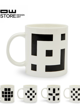HOWstore 昊美术馆创意白色马克杯水杯牛奶咖啡杯陶瓷杯网红杯子