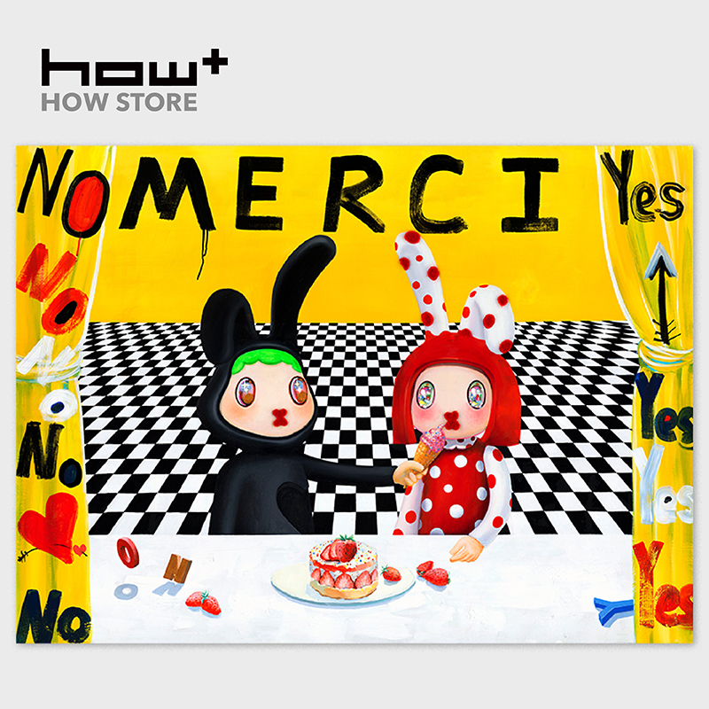 HOWstore 艺术家张戈签名限量版画可爱装饰画收藏礼物 谢谢