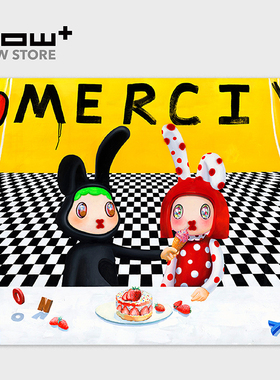 HOWstore 艺术家张戈签名限量版画可爱装饰画收藏礼物 谢谢