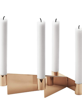 HOWstore Georg Jensen几何烛台不锈钢北欧现代设计摆件