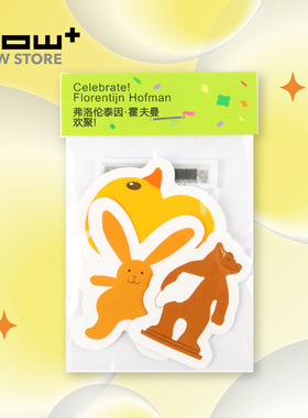 HOWstore 霍夫曼大黄鸭可爱卡通动物欢聚贴纸套装小学生礼品