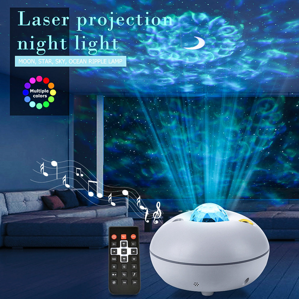 新款音乐投影星空灯LED水纹星空灯跨境激光满天星投影灯氛围夜灯