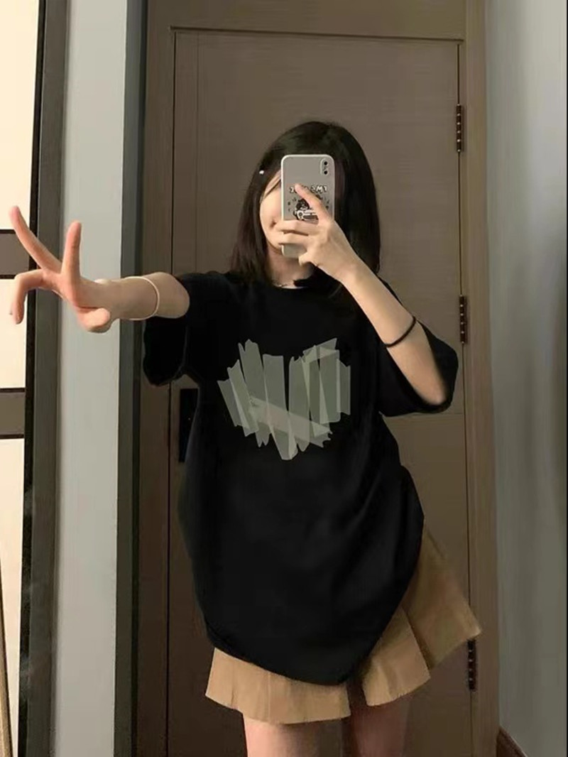 国潮牌chic港味上衣短袖t恤女