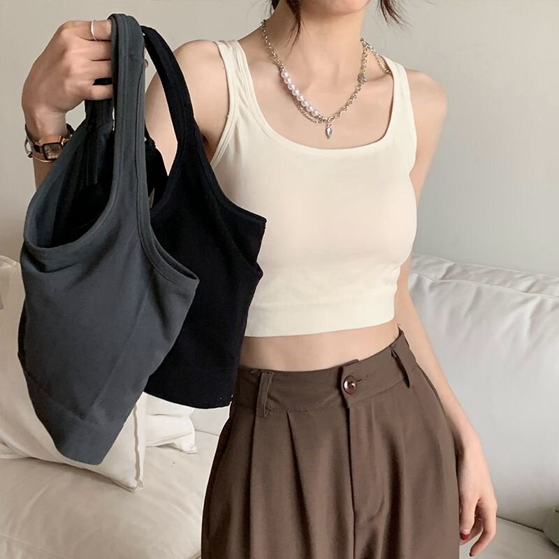 抹胸内衣女带胸垫一体式裹胸内搭防走光夏季美背文胸打底吊带背心