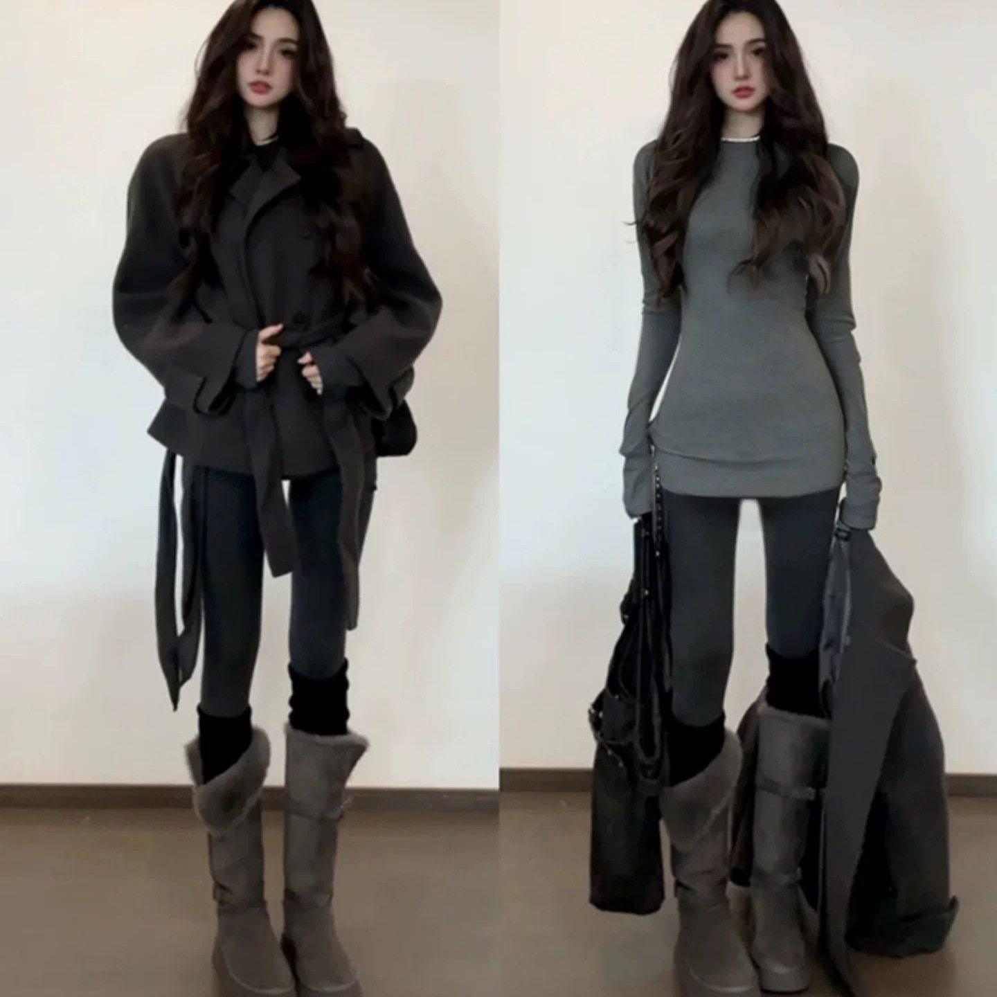 灰色修身中长款打底衫女遮屁股包臀大衣内搭长袖上衣加厚冬季内搭,女装/女士精品,T恤,淘宝优惠券,粉丝福利购,淘宝优惠卷