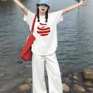 纯棉半袖 白色短袖 爆款 t恤女夏季 宽松夏日ootd穿搭上衣潮 2025新款