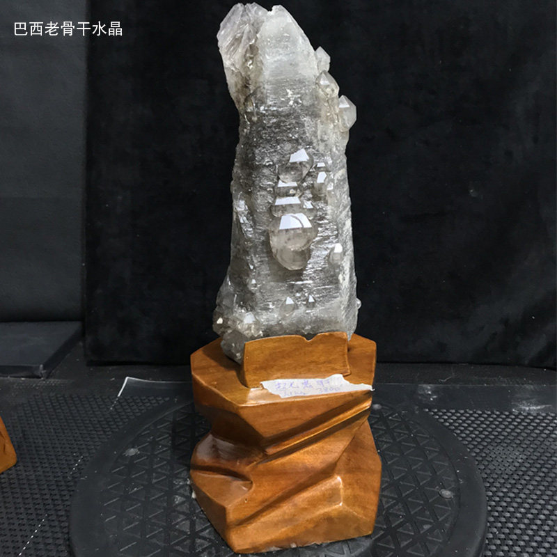 天然水晶骸骨红泥水胆骨干原石城堡彩虹水晶柱闪灵钻矿标本摆件