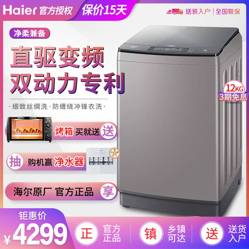 Haier/海尔 XQS120-BZ866 12公斤大容量双动力直驱变频波轮洗衣机