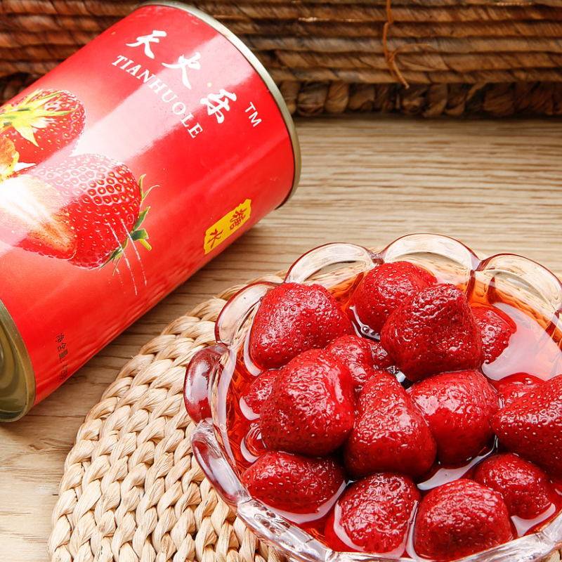天火乐糖水草莓罐头六罐装新鲜水果罐头每罐425克多省包邮