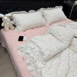 可以啃咬的婴儿纱~春夏纯棉双层纱超柔软四件套亲肤透气床单被套