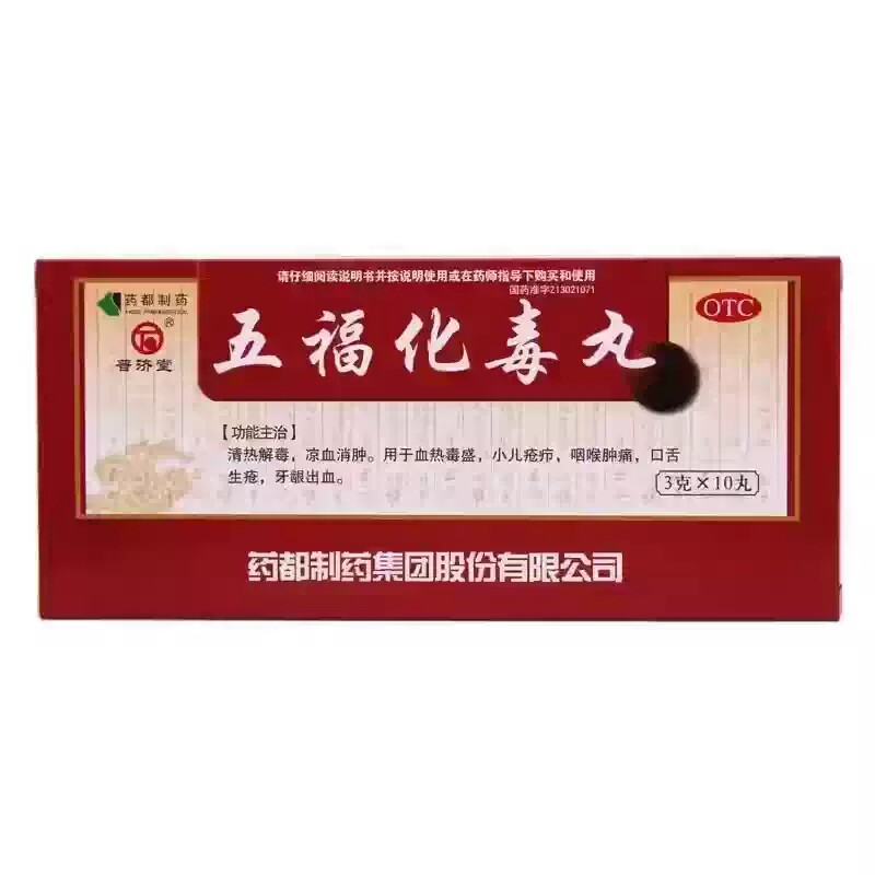 【普济堂】五福化毒丸3g*10丸/盒