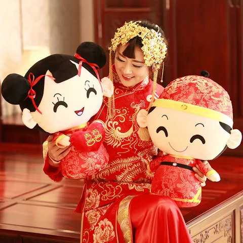 新款公仔对娃喜临门自用一件压床娃娃情侣婚庆送良品朋友