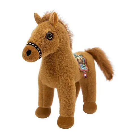 生肖可爱玩偶汗血宝马毛绒玩具公仔娃娃摆件儿童动物仿真小马礼物